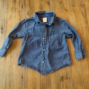 4/20$ Gymboree Blue Striped Baby Button Down Shirt size 18-24 months